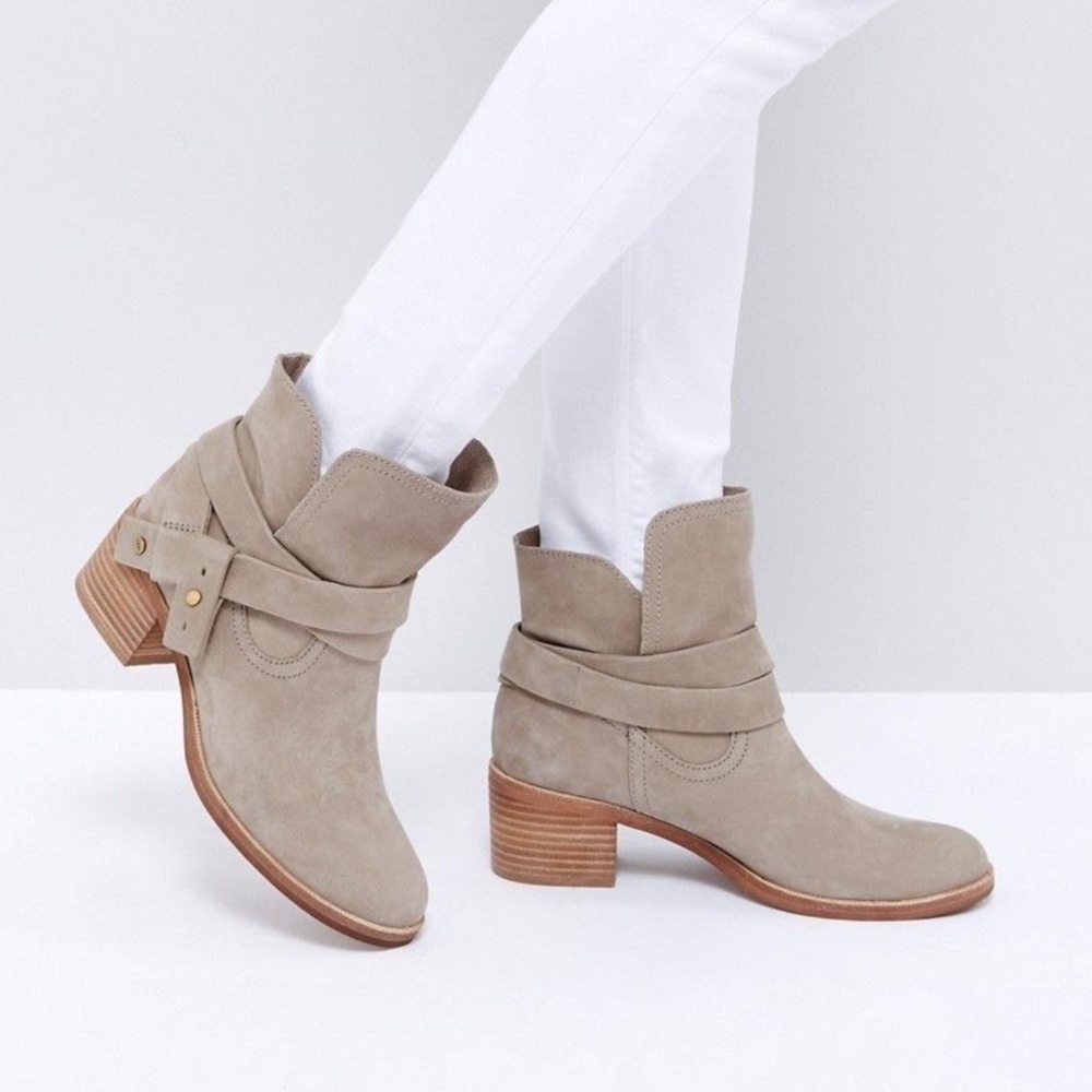 NEW UGG Elora Grey Suede Ankle Booties - Picture 1 of 8